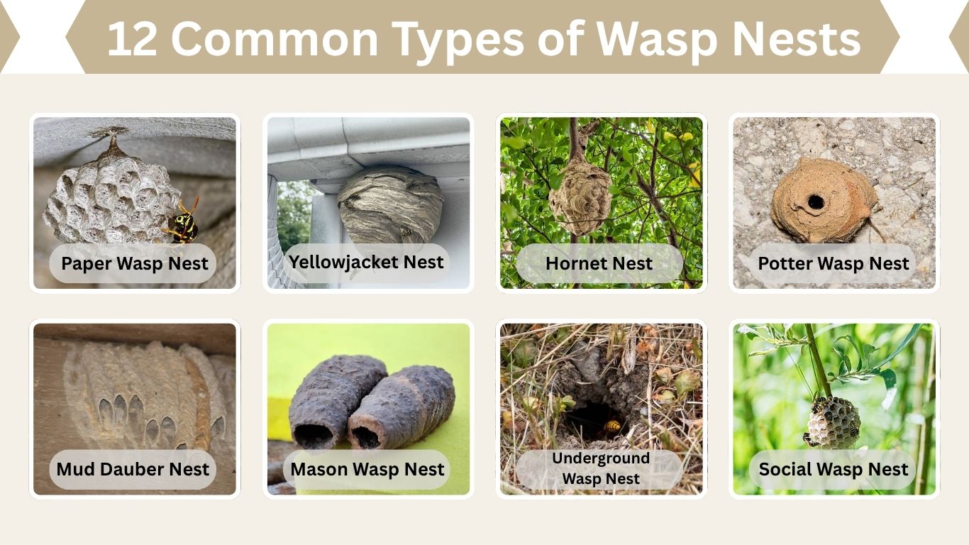12 Common Types of Wasp Nests: Structure, Location, and Behavior 