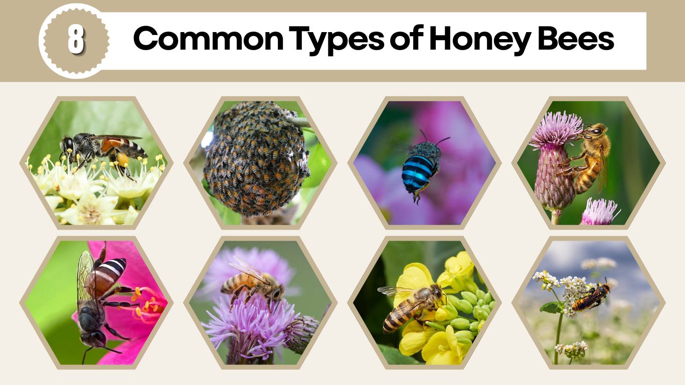8 Common Types of Honey Bees: Identification with Pictures