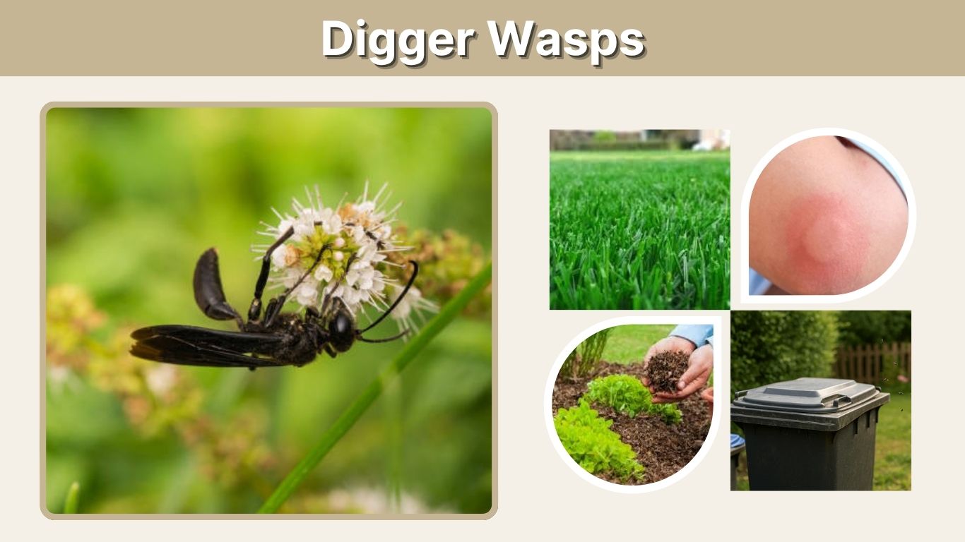 Digger Wasps: Nest, Sting Risk, Holes and Control