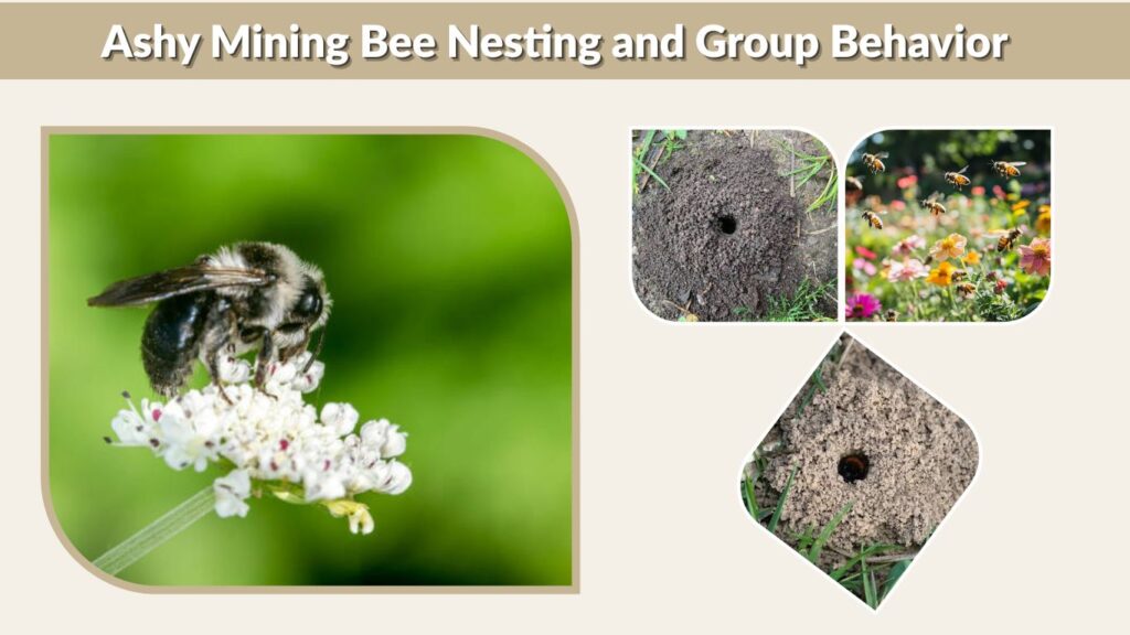 Ashy Mining Bee Nesting and Group Behavior