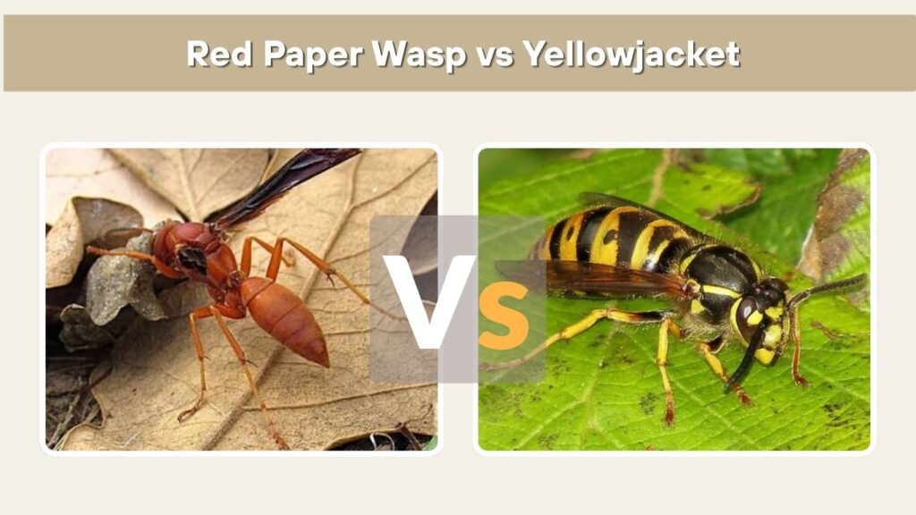 Red Paper Wasp vs Yellowjacket